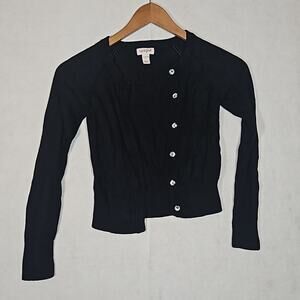 Cat & Jack Girls Black Cardigan Sweater with Sparkly Buttons